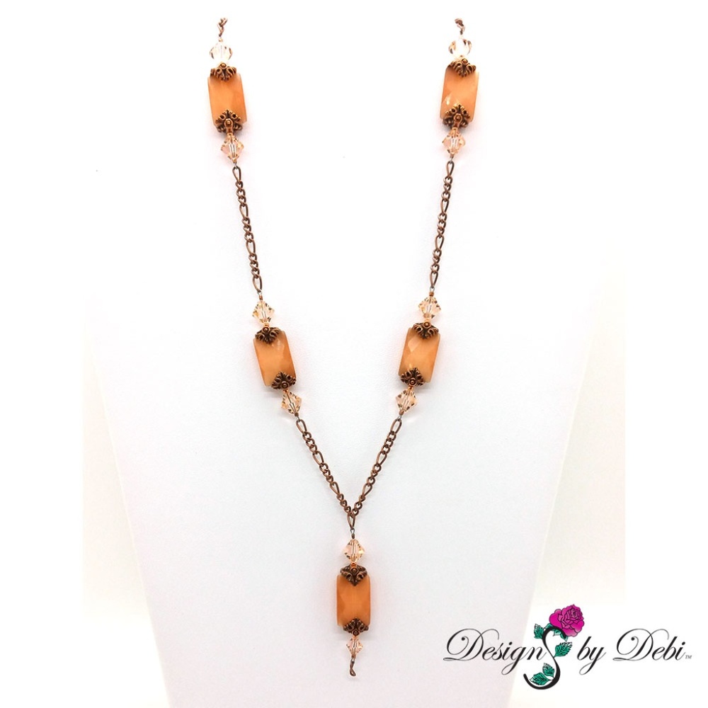 Cat's Eye, Swarovski Crystal & Copper Necklace